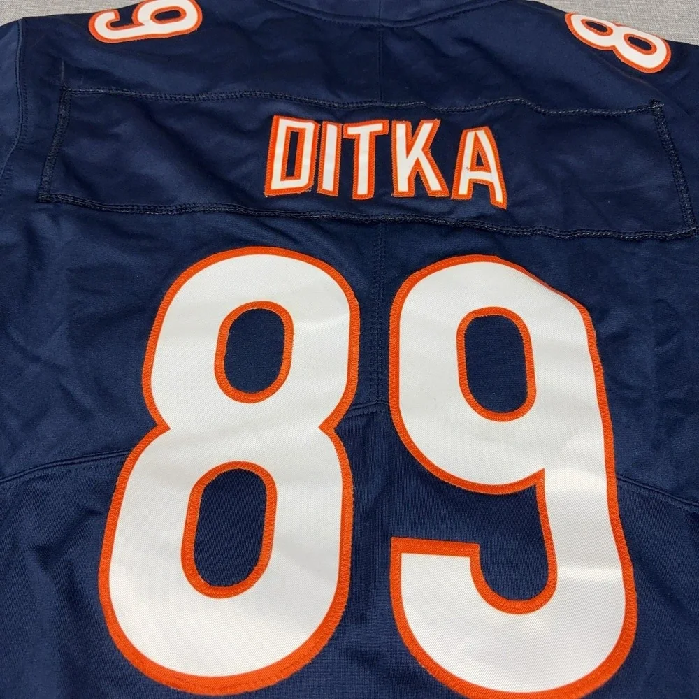 Mike Ditka Chicago Bears Jersey Mens Small Blue NFL Football Nike 89 On Field